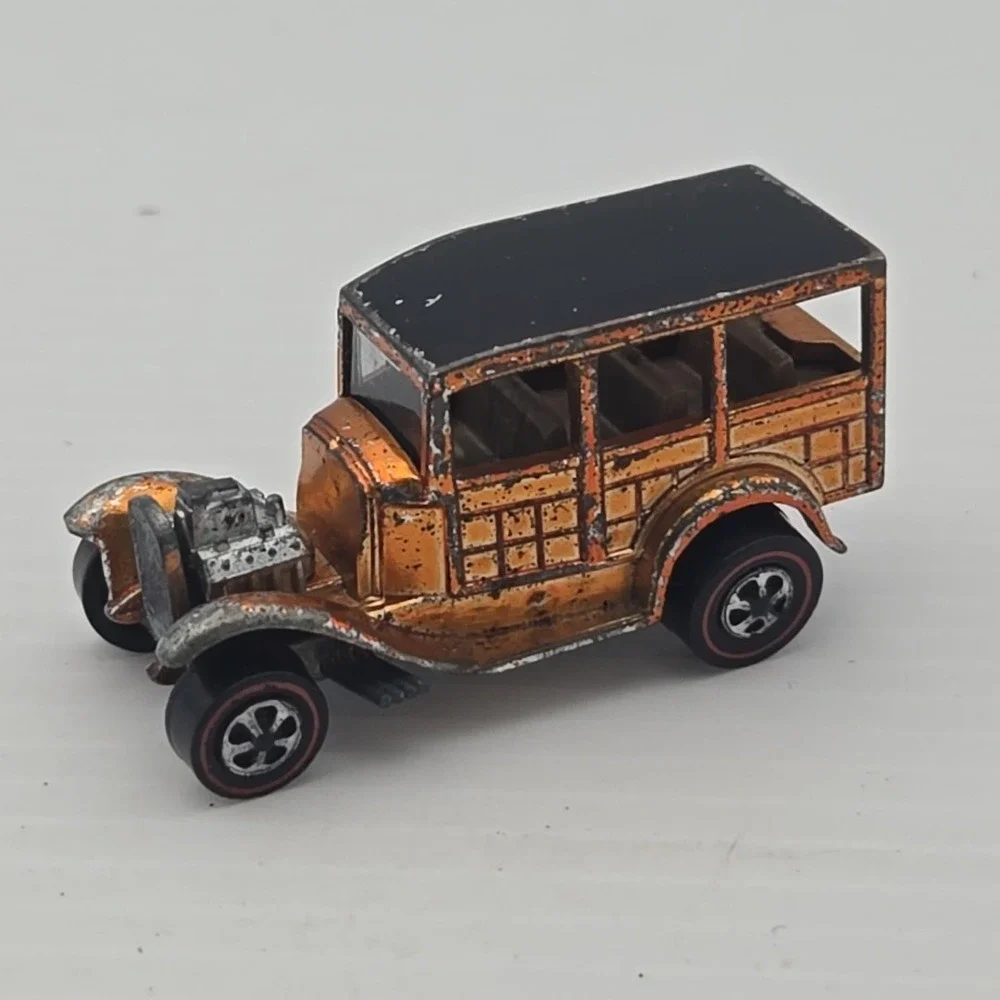 Hot Wheels Redline‎ Classic 31 Ford Woody - Orange - Brown Interior